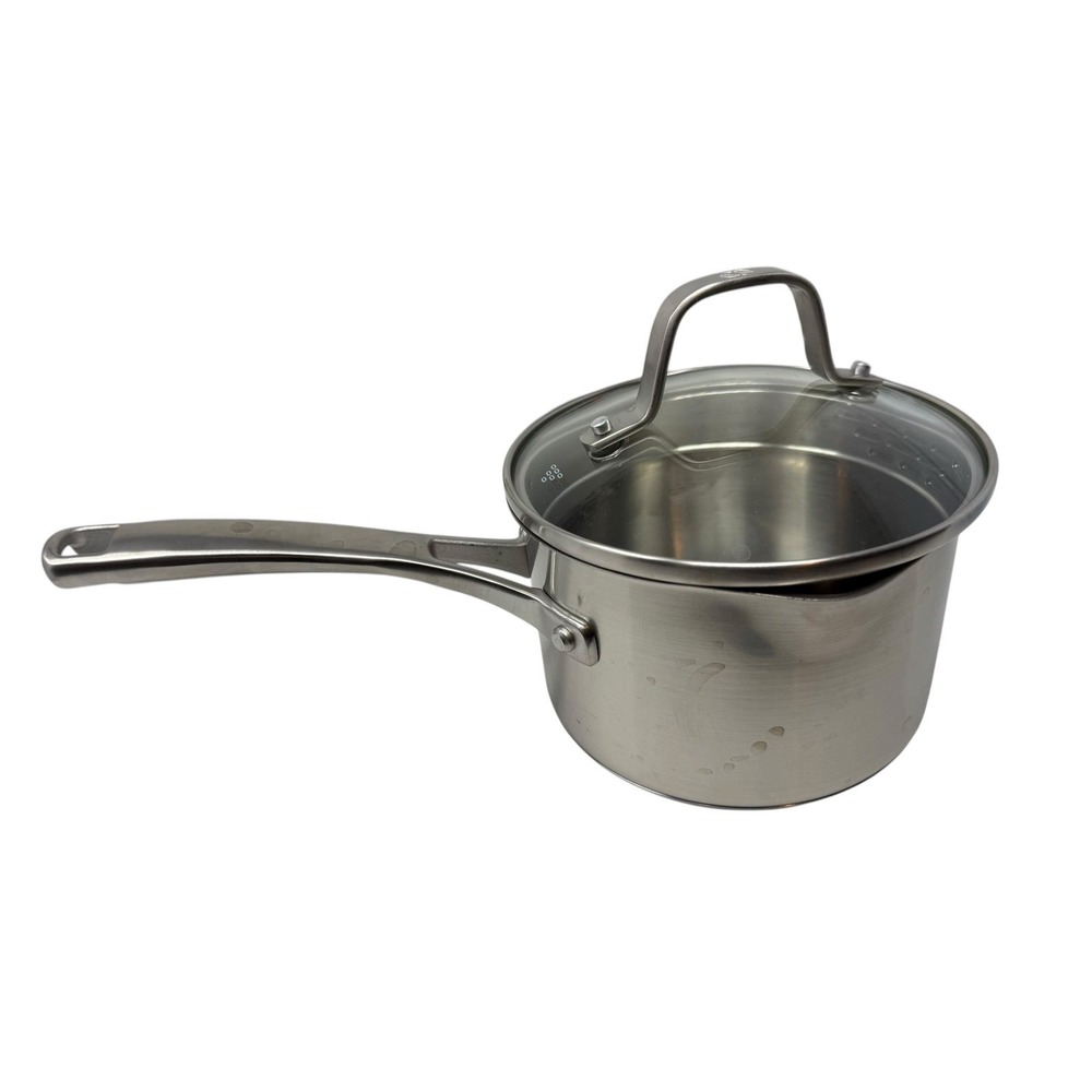 Calphalon Stainless Steel 1.5 Qt 1.4L Saucepan Pot with Glass Lid 87015